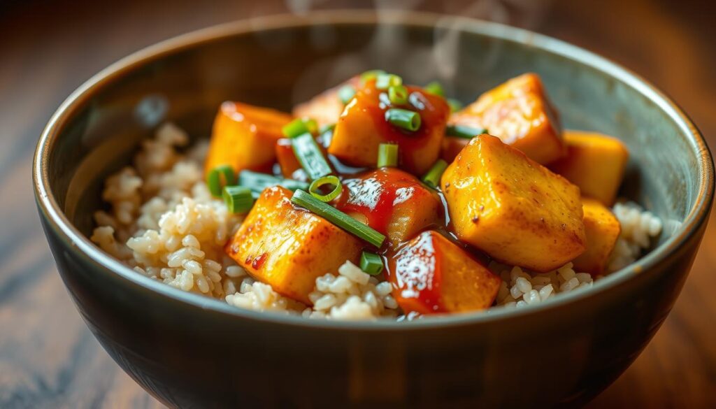 bowl di tofu alla teriyaki