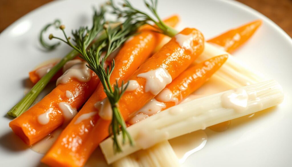 carote e finocchi al vapore con salsa light