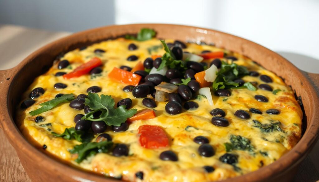 frittata di verdure con fagioli neri