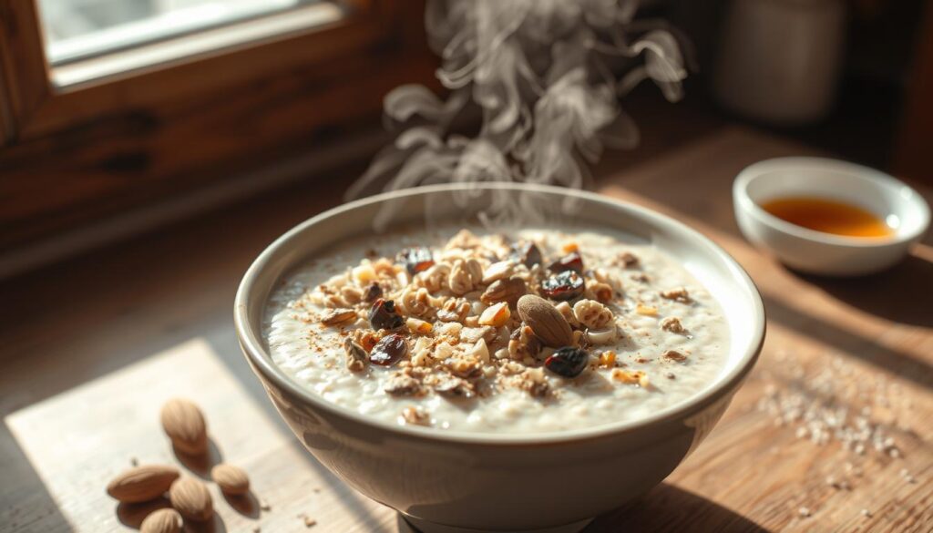 porridge proteico con frutta secca