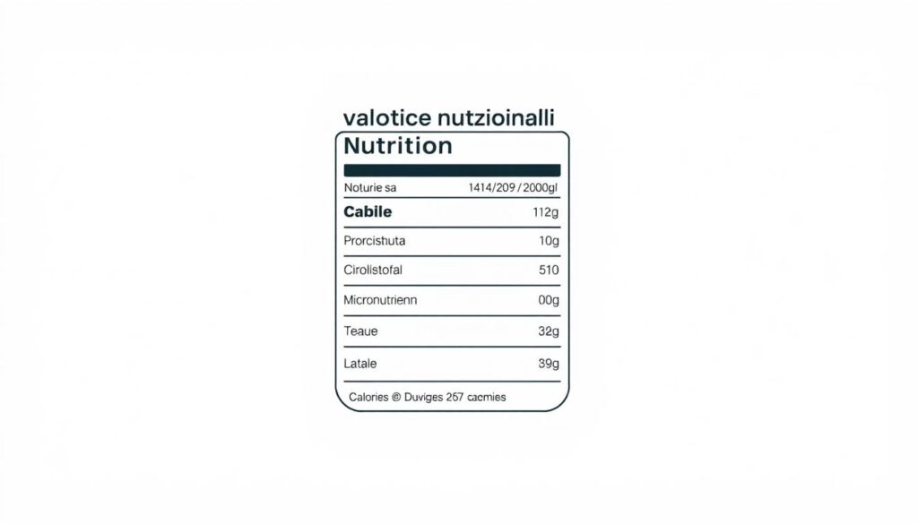 valori nutrizionali