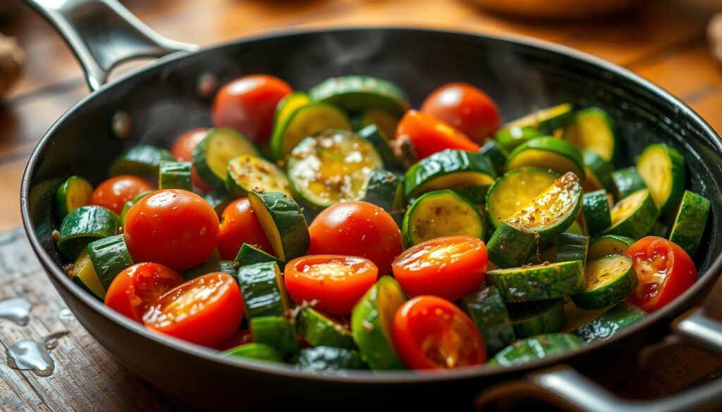 zucchine in padella con pomodorini
